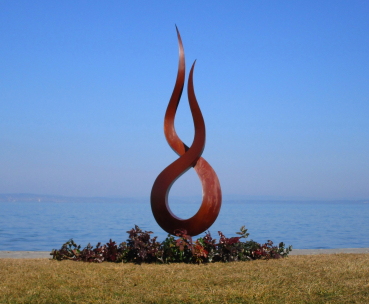 Rusty garden flame artwork